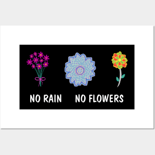 No Rain No Flowers Women's Positivity Posters and Art